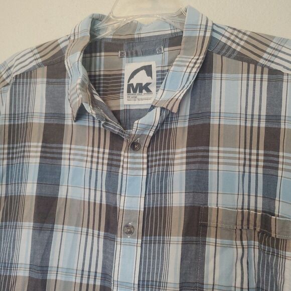 Mountain Khakis Men's Tomahawk Short Sleeve Shirt Size XXL Blue Plaid w/ Pocket - Picture 8 of 16